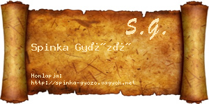 Spinka Győző névjegykártya